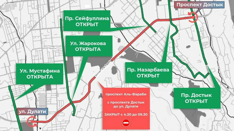 Проспект Аль-Фараби в Алматы перекроют из-за чемпионата мира по велоспорту