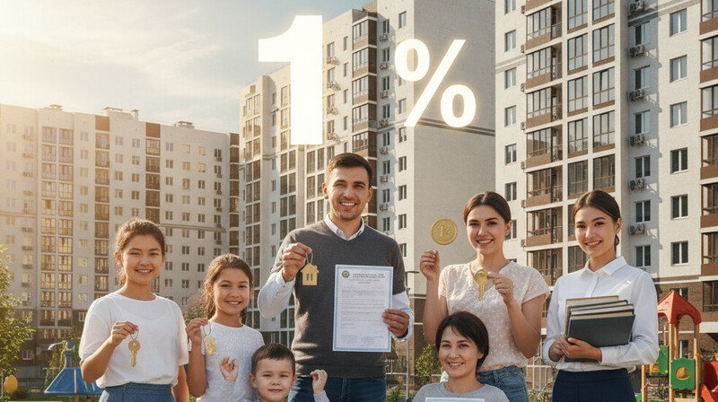 Кто из казахстанцев может получить ипотеку под 1 процент